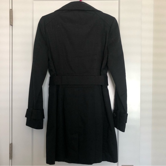 Black long jacket for women - size small - length  88 cm -like new - Picture 3 of 6
